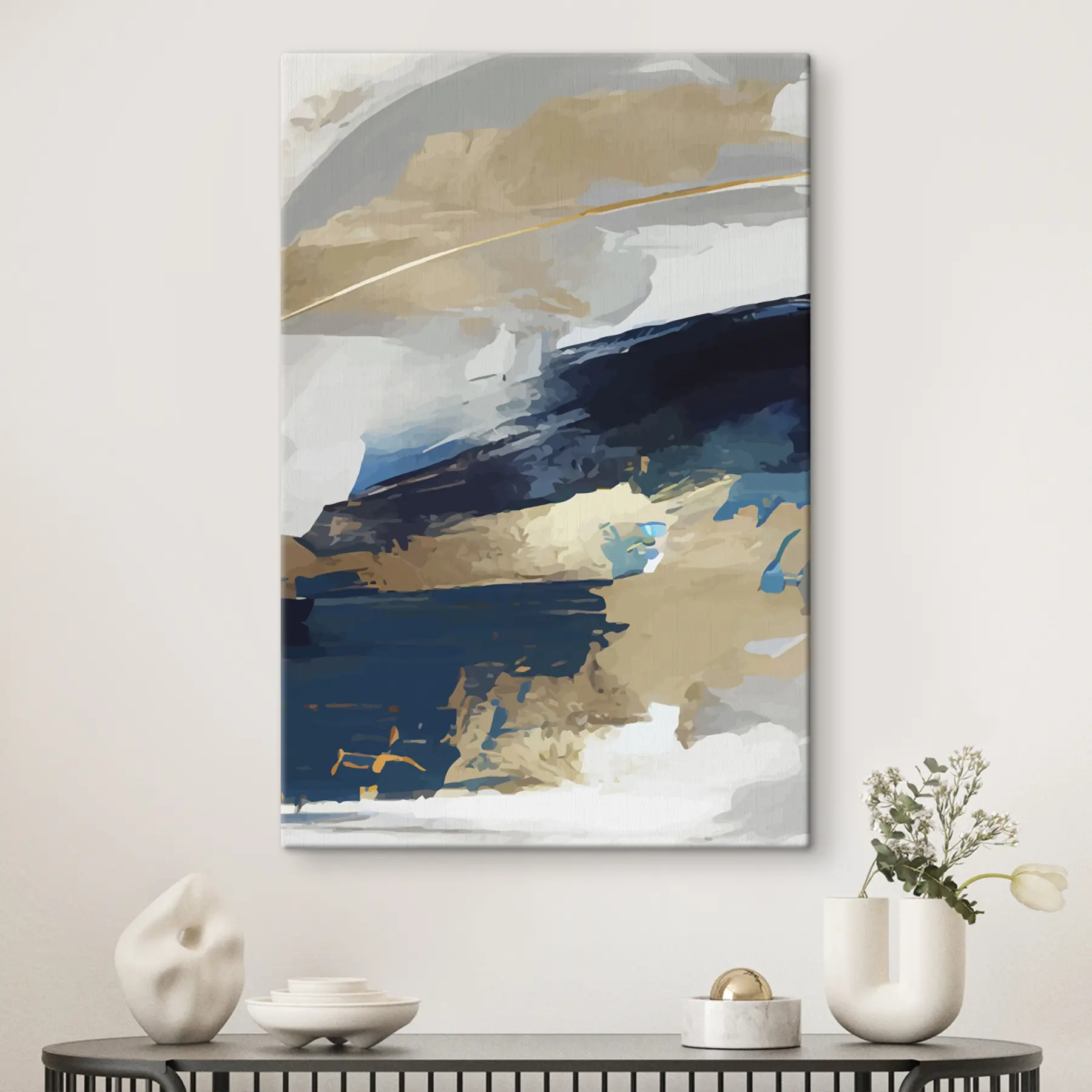 Fototapetes Izteiksmīga pelēkā un zilā abstrakcija s36621