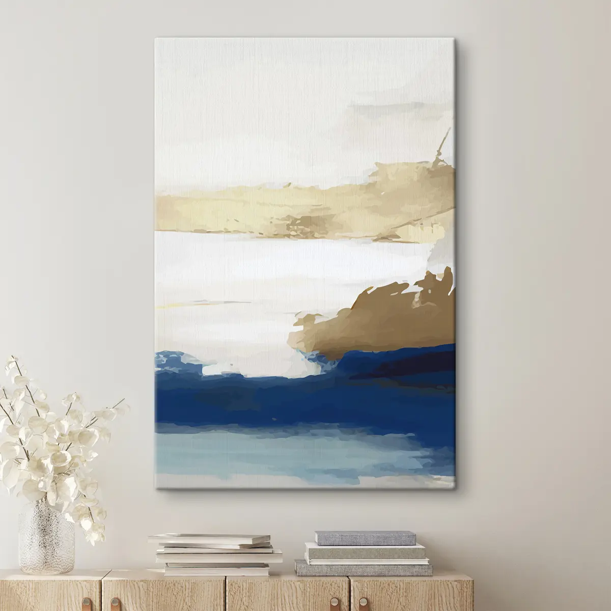 Glezna Viegla abstrakcija ar ziliem akcentiem s36622