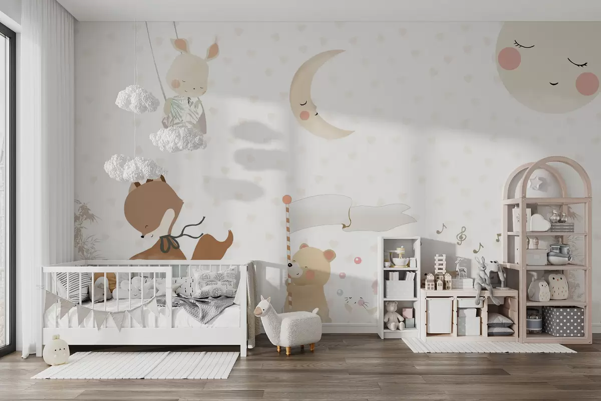 Fototapetes Tapetes dizains ar gudriem dzīvniekiem u99000