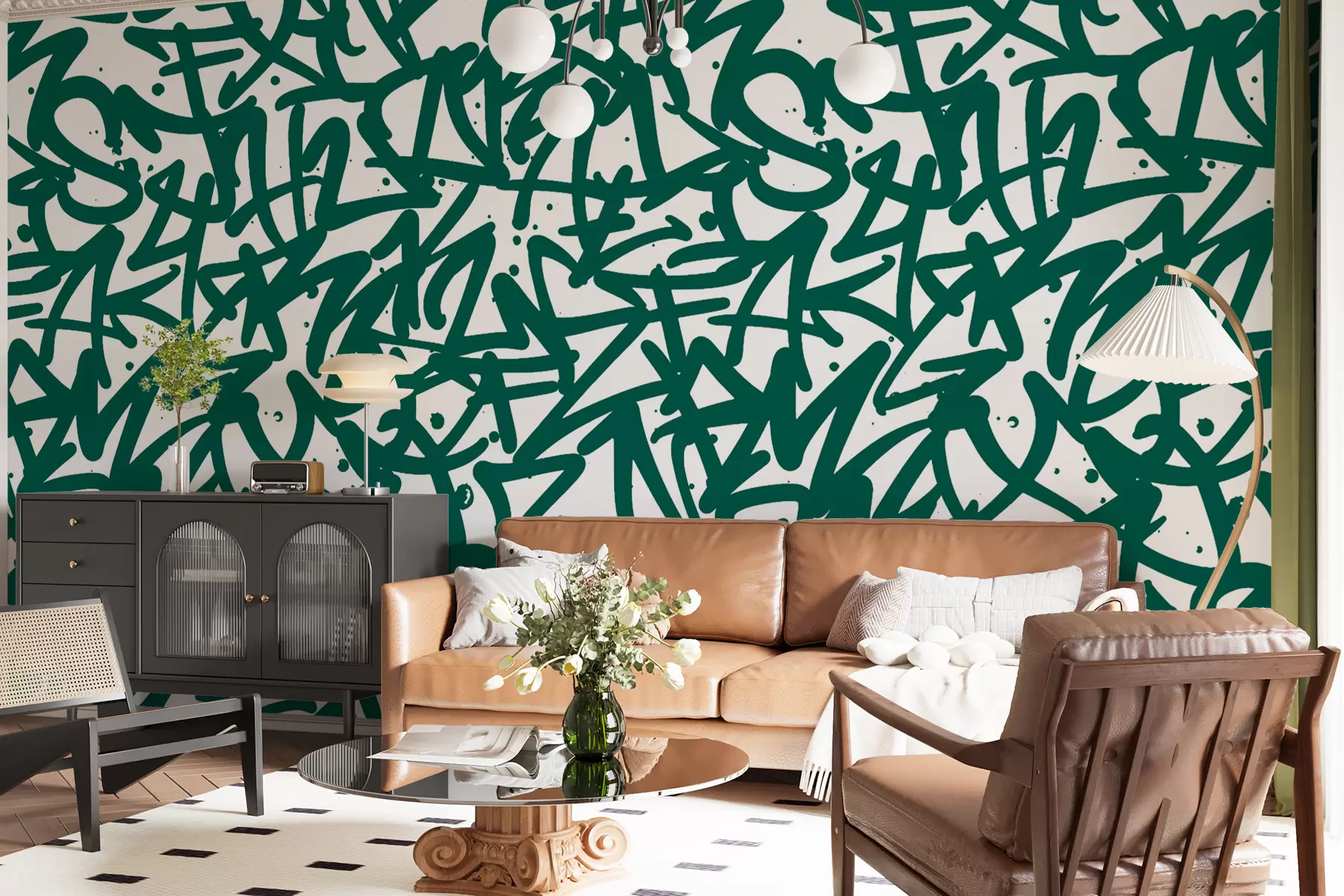 Fototapetes Grafiti emocijas: zaļš u99087