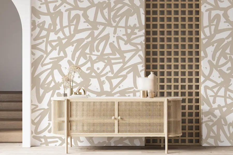 Fototapetes Grafiti emocijas: bēšs u99087v1