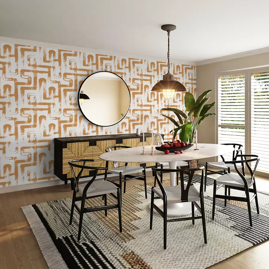 Fototapetes Līnijas maģija: oranžā krāsā u99091v2