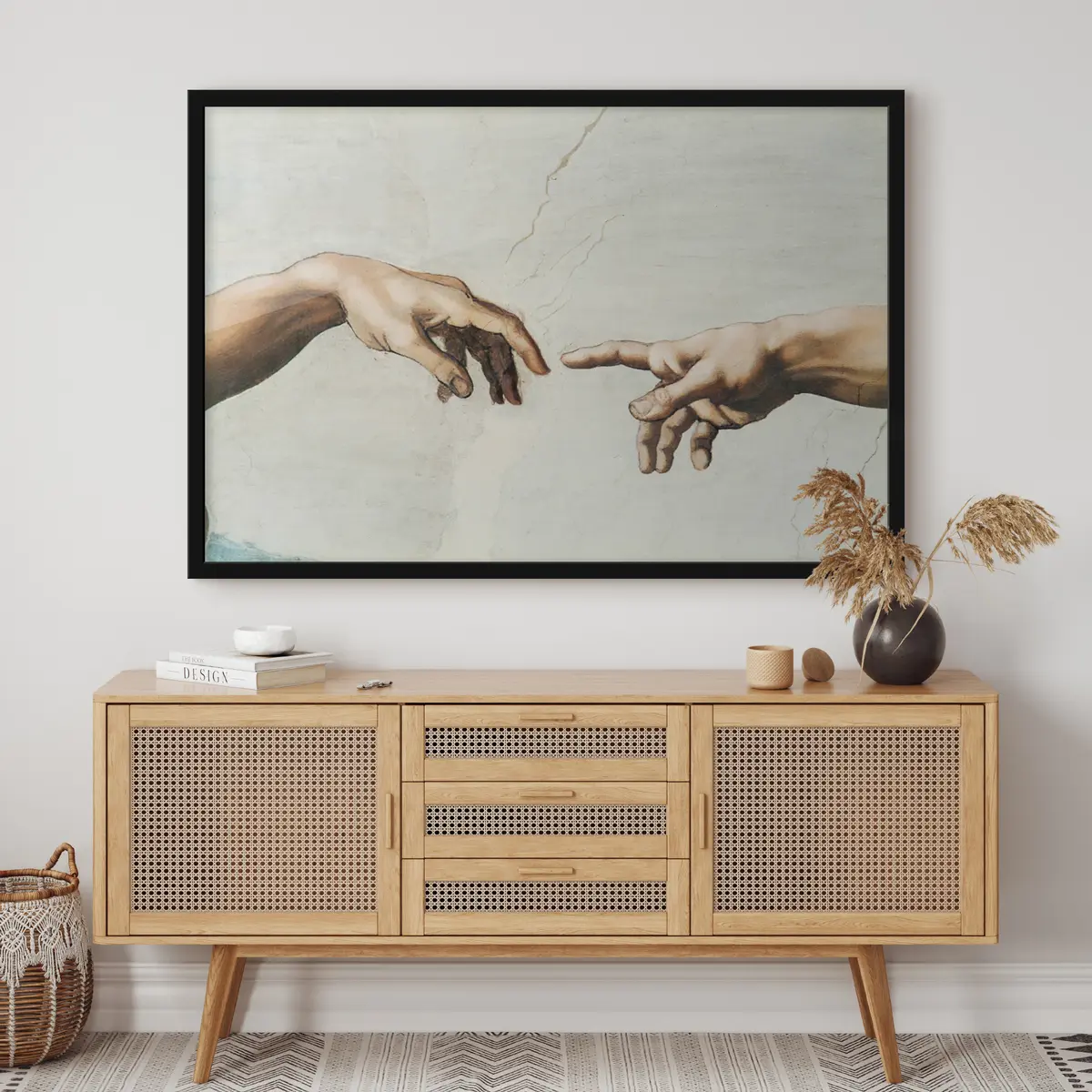 Plakāts Dievišķā saikne caur pirkstu galiem f11909