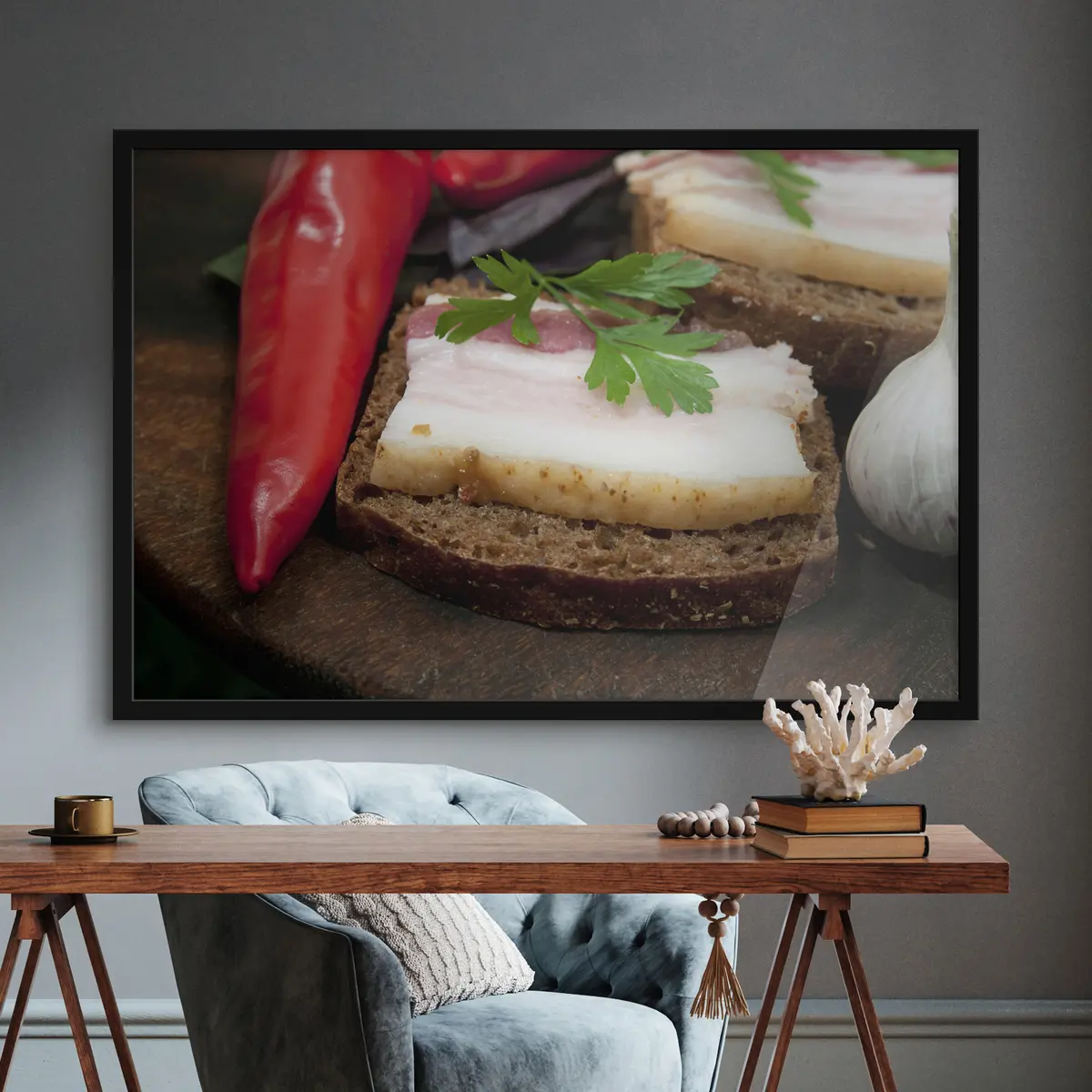 Plakāts Garšīga šķēle uz sātīga maizes f27131