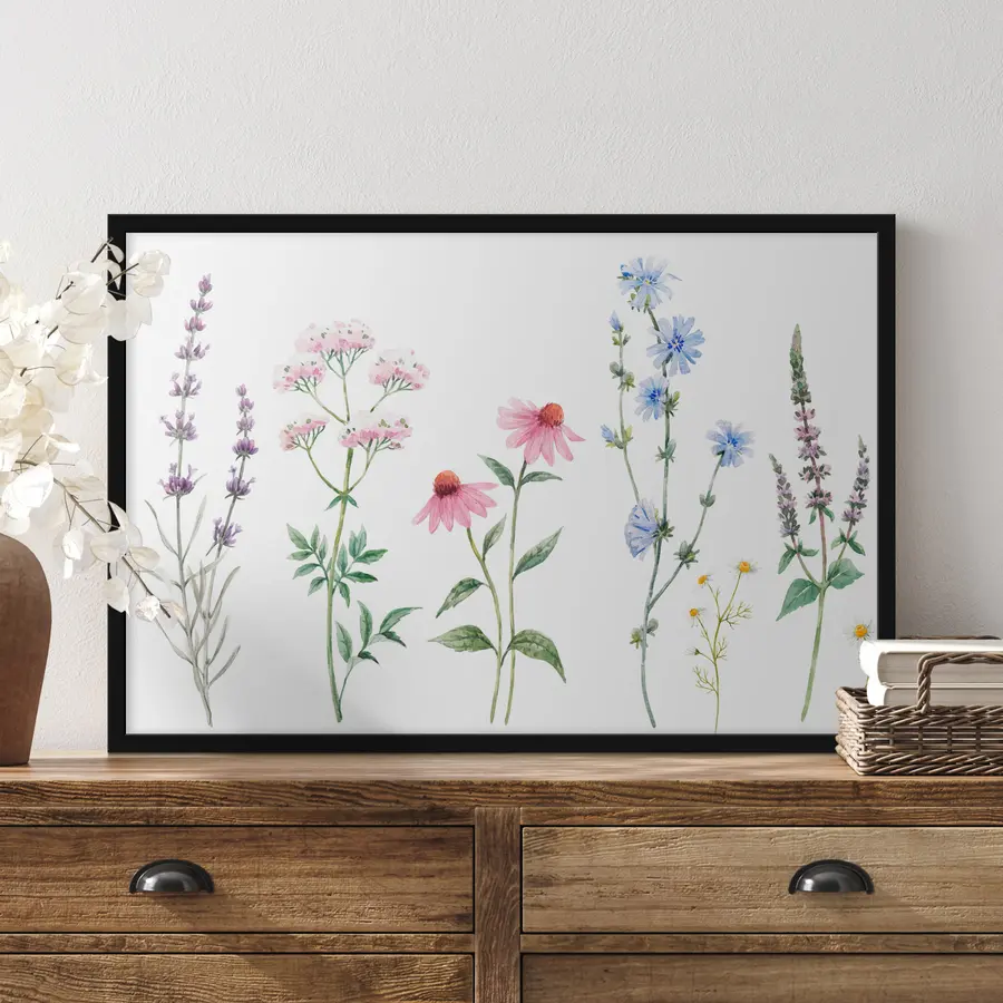 Fototapetes Maigi ziedi maigos akvareļu toņos f34064