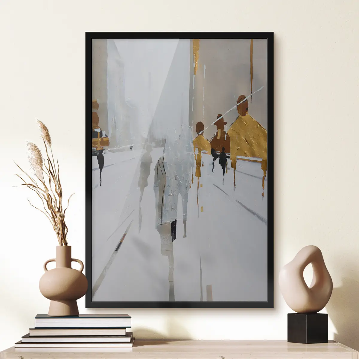 Plakāts Pilsētas figūras klusā ainavā f05079