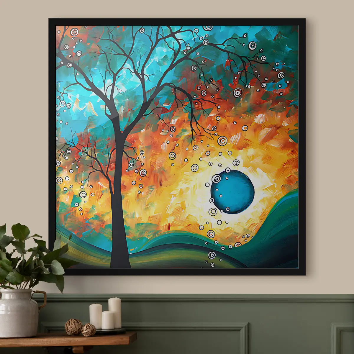 Plakāts Spilgts saulriets aiz kailām zarām f34434