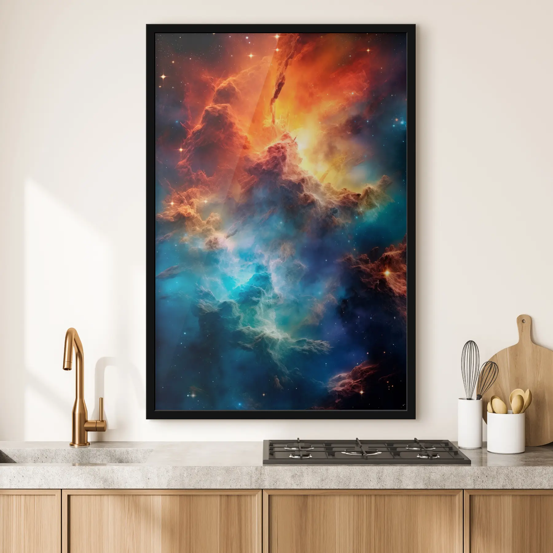 Fototapetes Spilgtas kosmiskas krāsas debess viļņi f35365