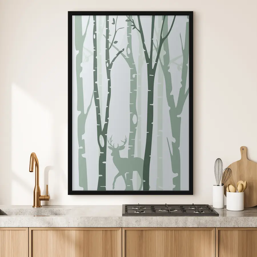 Fototapetes Mierīgs briedis meža ēnā f36393v1