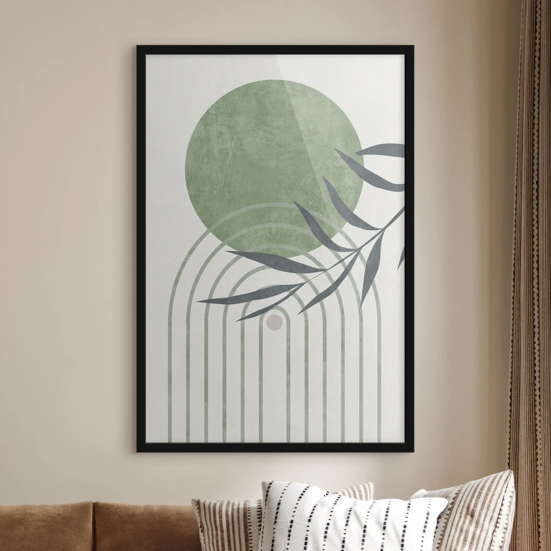 Fototapetes Mierīgas līknes un maigi zaļie toņi f36421