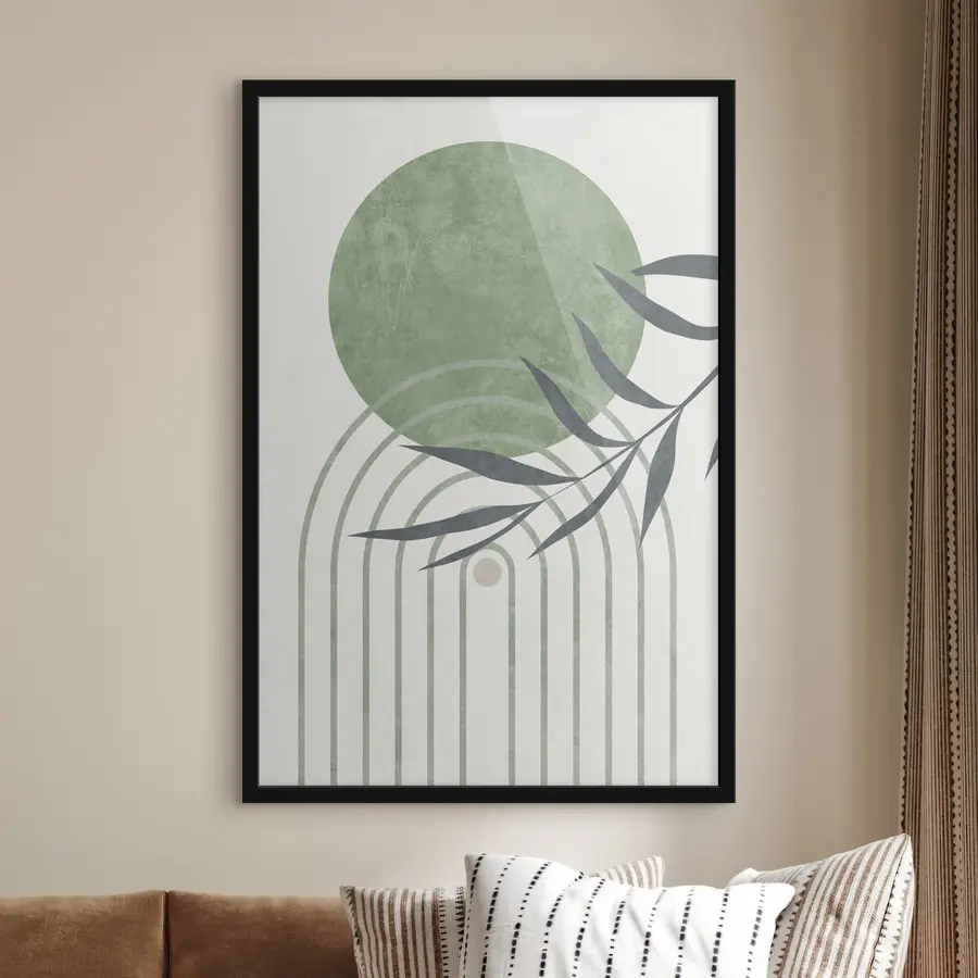 Fototapetes Mierīgas līknes un maigi zaļie toņi f36421