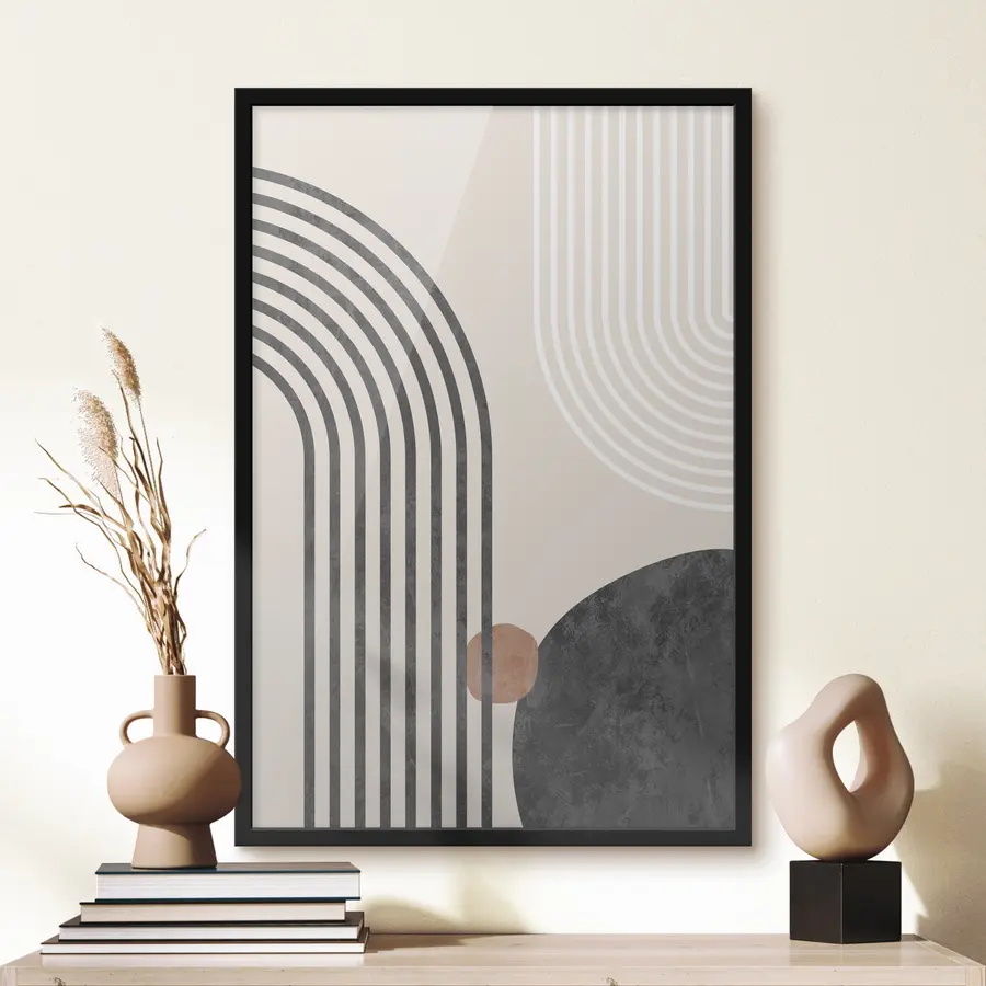 Glezna Abstraktu līniju un formu kompozīcija f36493