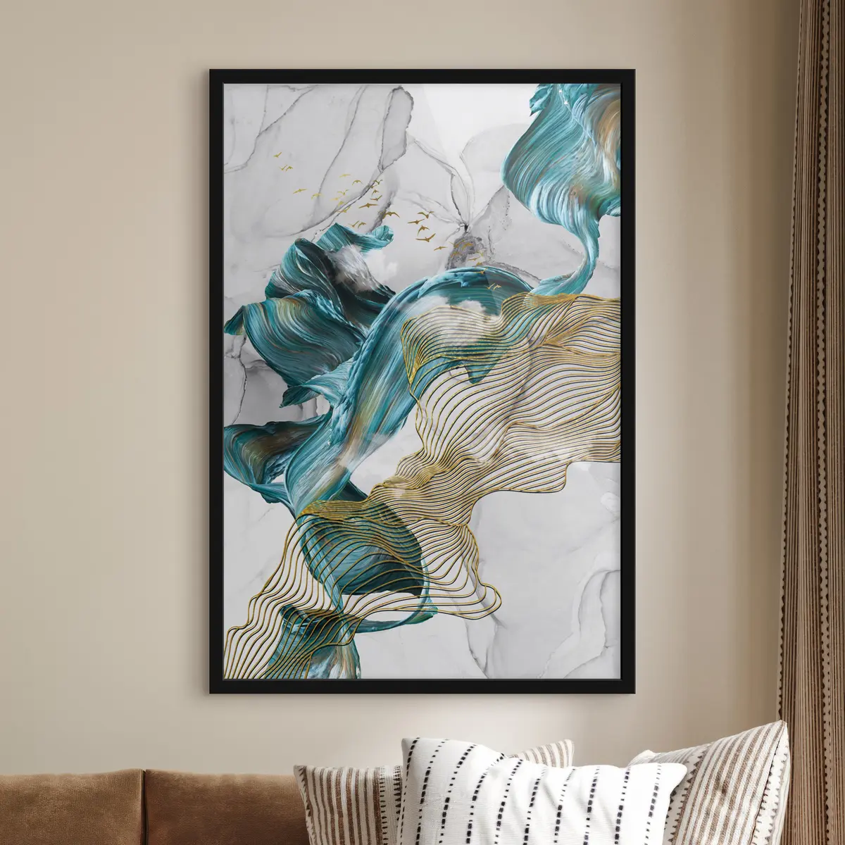 Plakāts Dinamiski krāsu un faktūru viļņi f35797