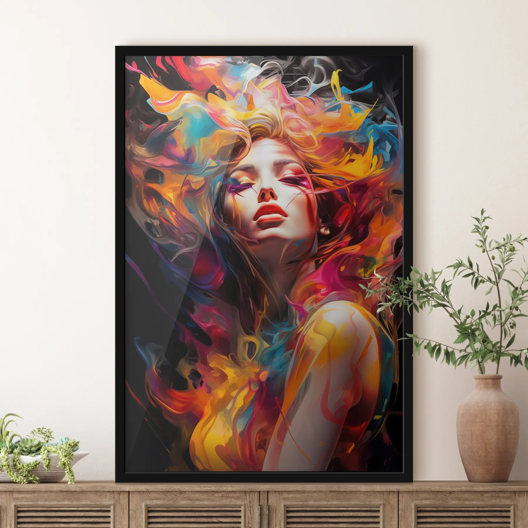 Glezna Spilgtas krāsas, kas harmoniski dejo f36677