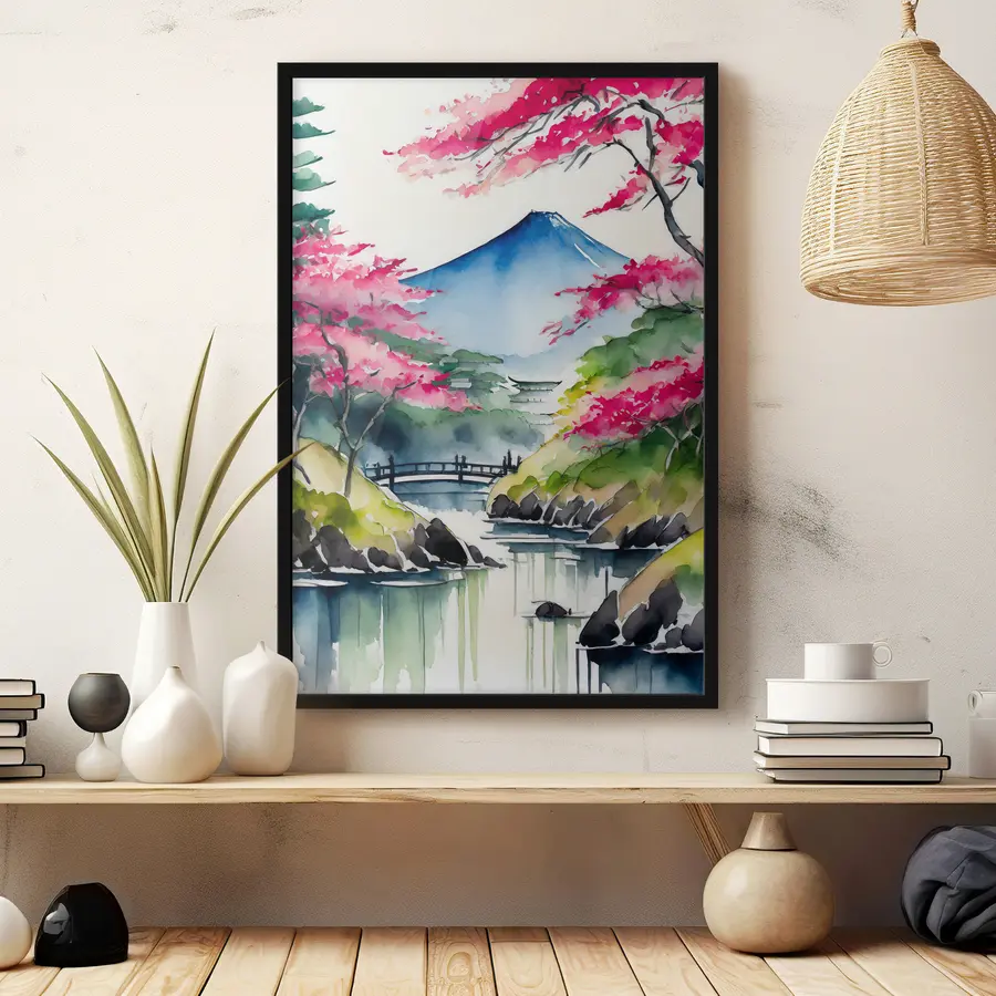 Fototapetes Pavasaris zied pie rāma kalnu ezera f36691