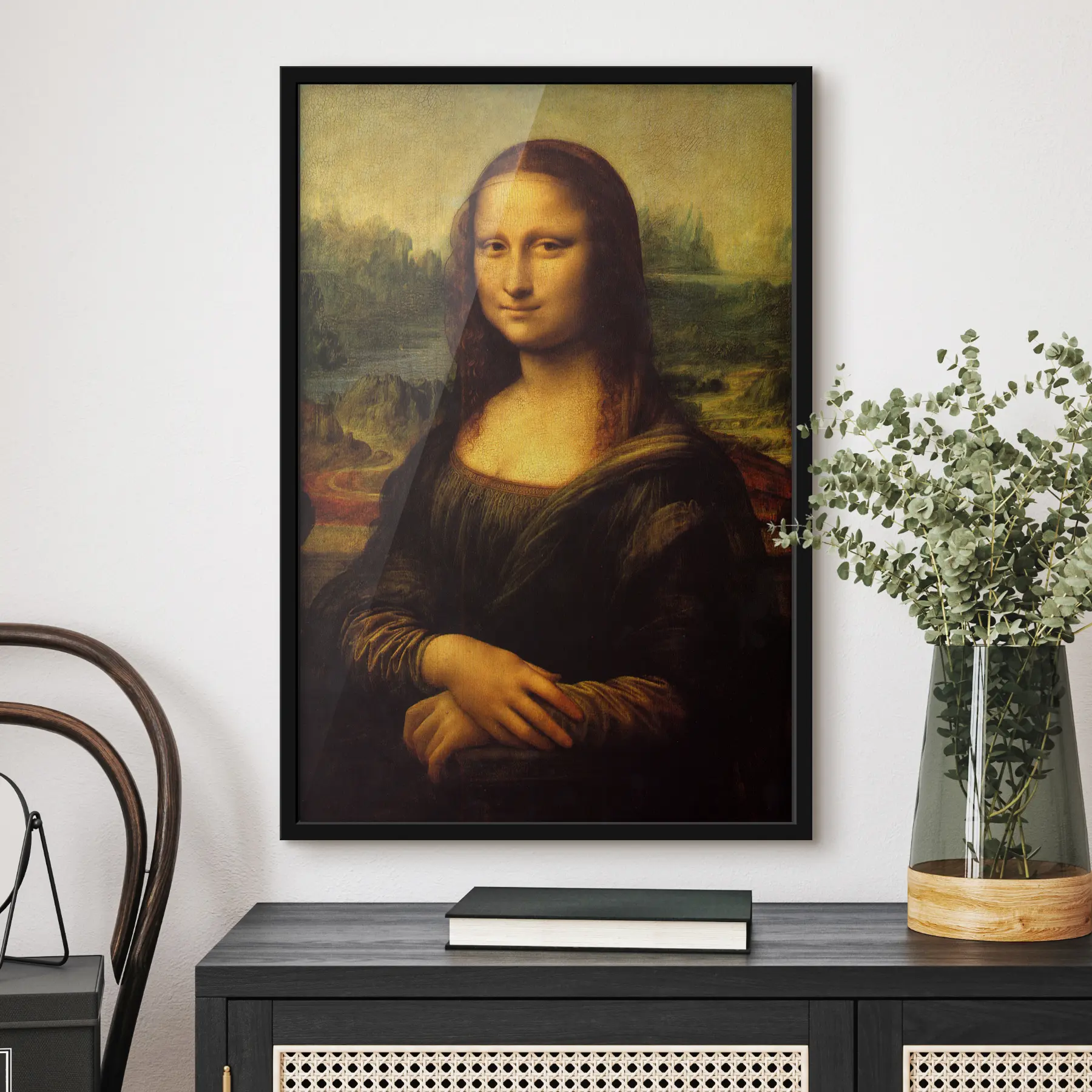 Glezna Klasisks portrets ar noslēpumainu smaidu f18882