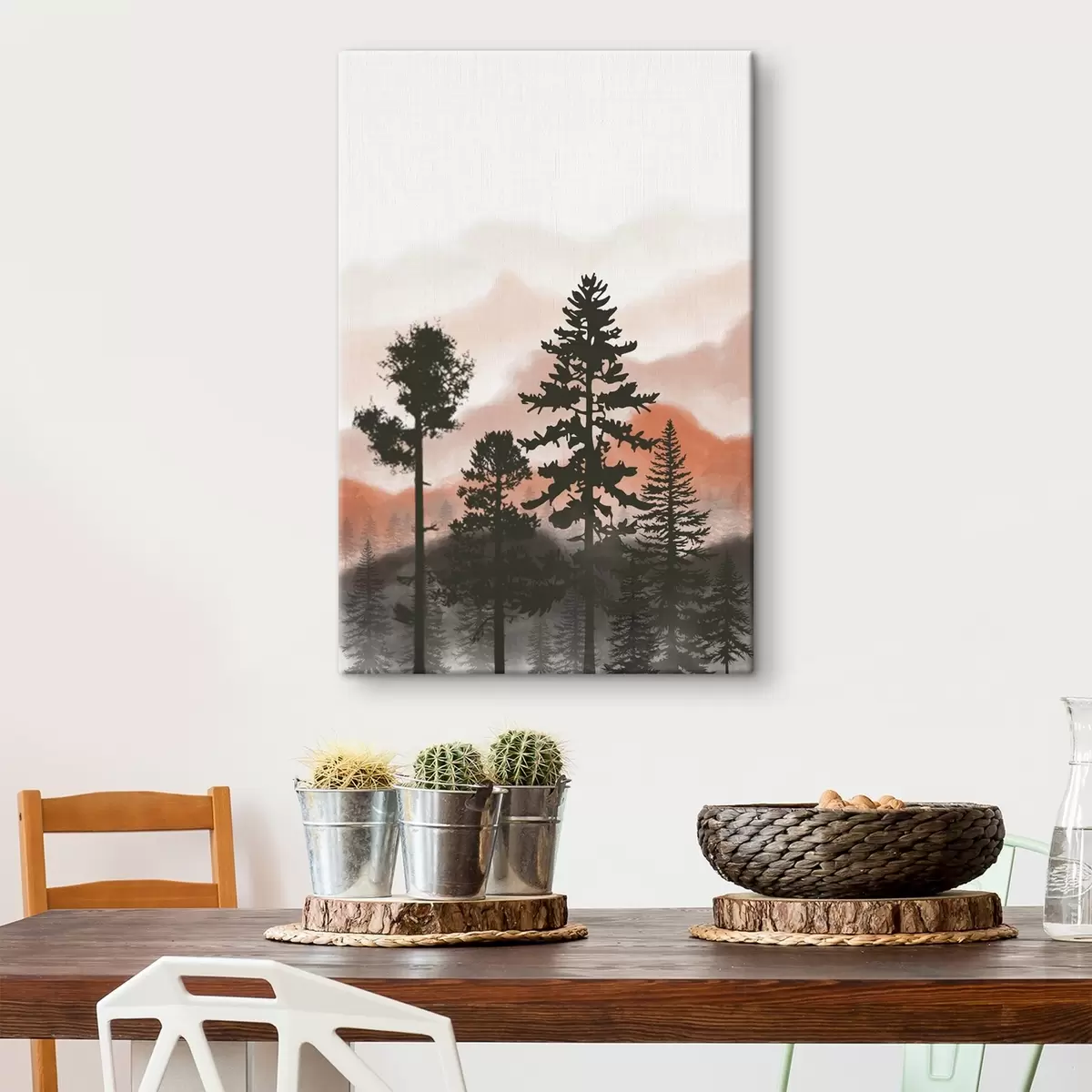 Glezna Mierīgi silueti pret krāsainām debesīm s36605v2