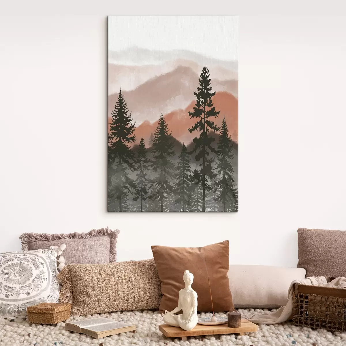 Glezna Mierīga meža ainava krēslas laikā s37017v2