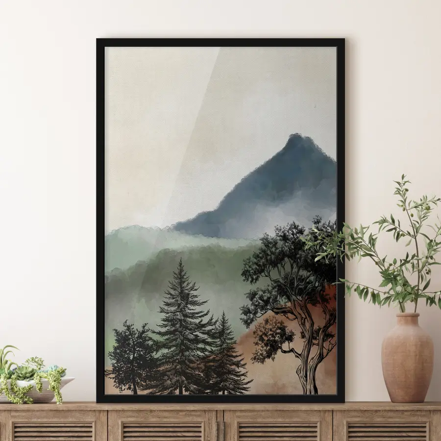 Fototapetes Mierīga ainava ar majestātiskām kalnām f36604