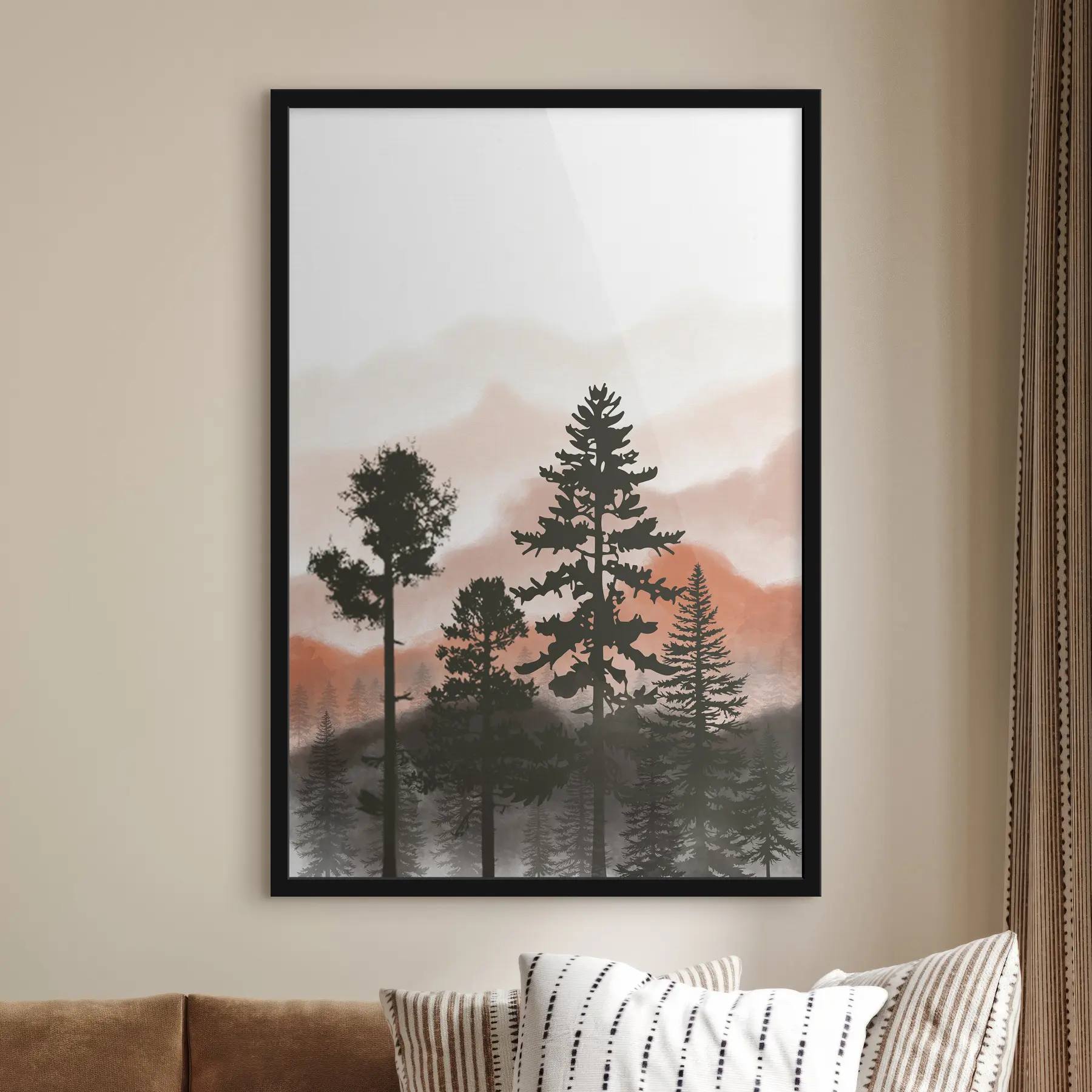 Fototapetes Koku silueti uz maigām debesīm f36605v2