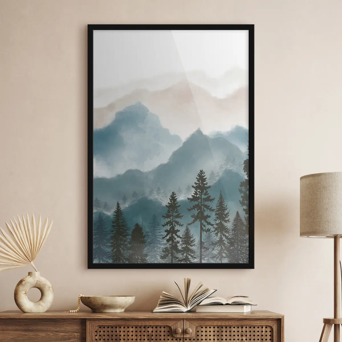 Plakāts Mierīga ainava un klusa kalnu ainava f36607