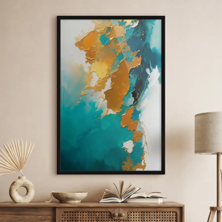 Fototapetes Un zilas krāsas uz balta audekla f35823