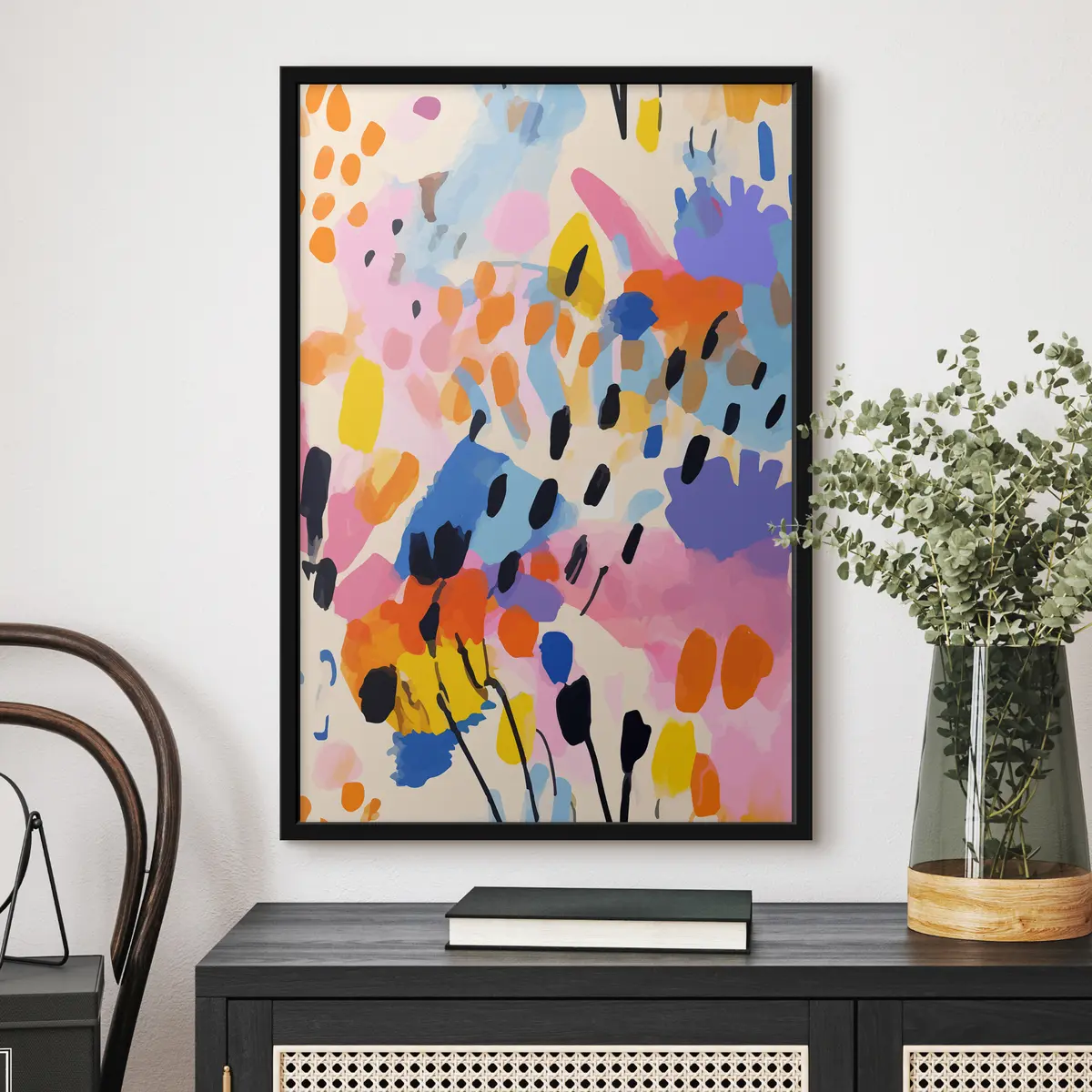 Plakāts Spilgtas krāsas dejo harmonijā f36597