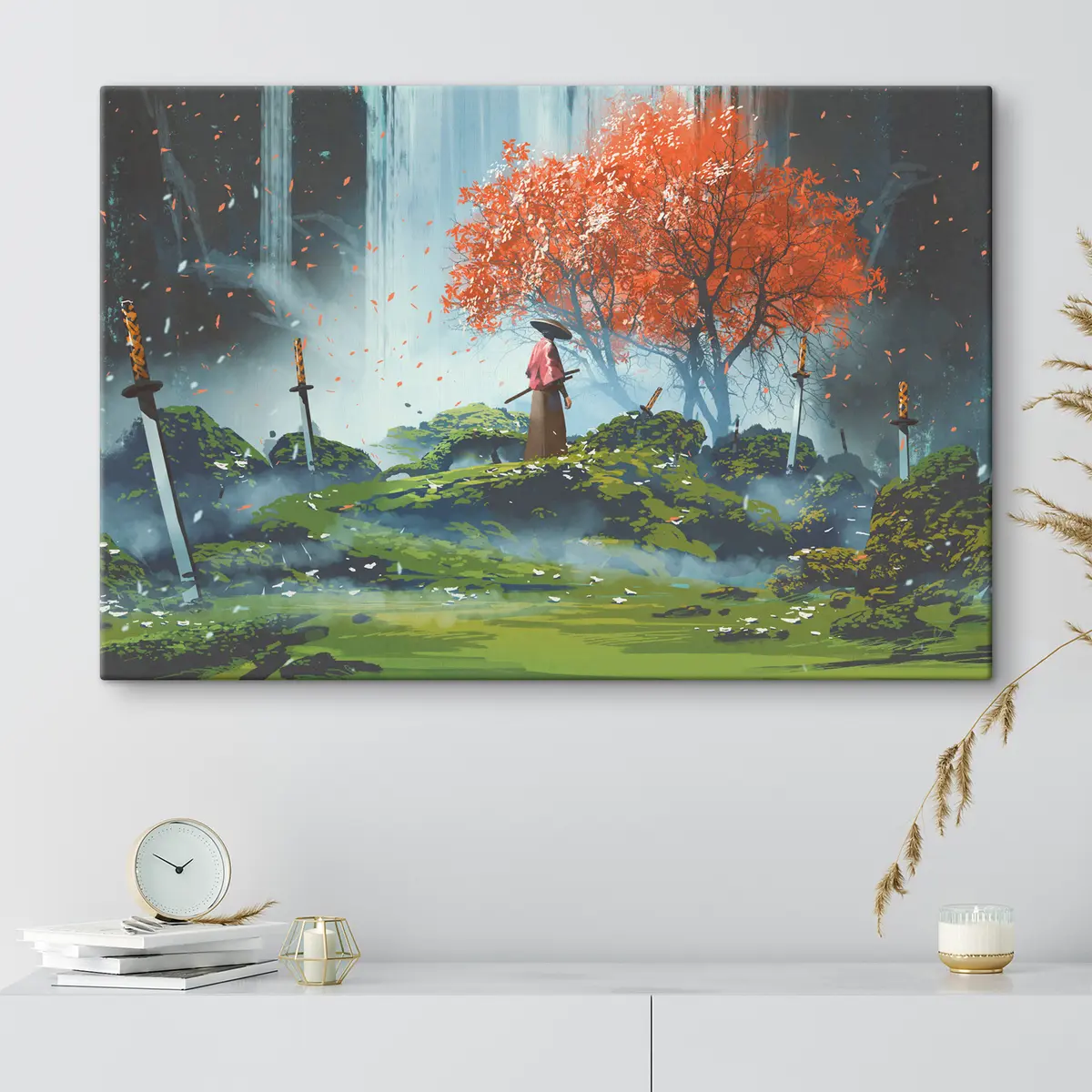 Glezna Kareivis mierīgā, dzīvīgā ainavā s37105