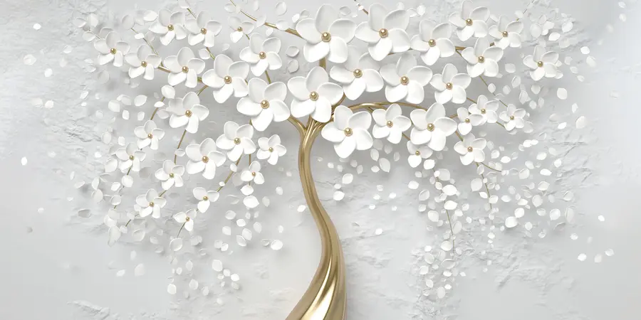 Fototapetes Koks ar maziem ziediem u37065d3