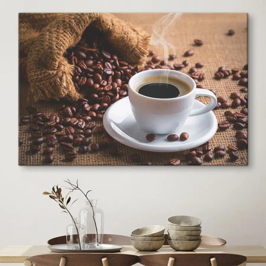 Glezna Svaigi pagatavota kafija un pupiņas s37172