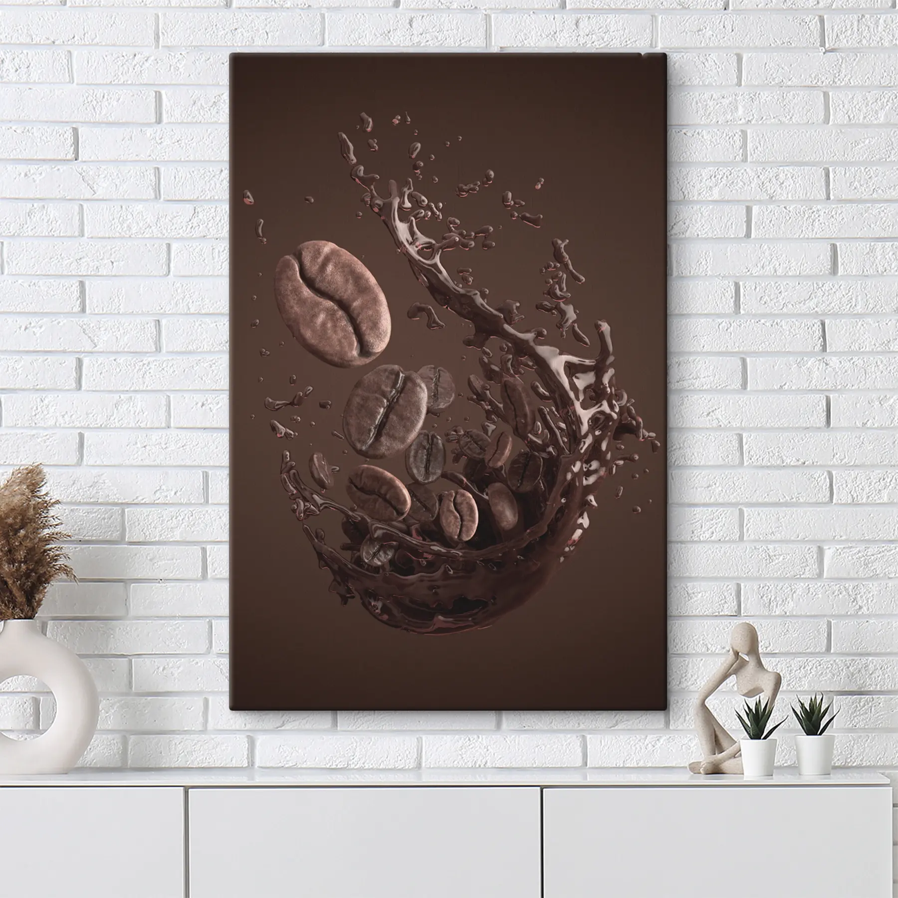 Fototapetes Kafija šļakstās bagātīgā kustībā s37176