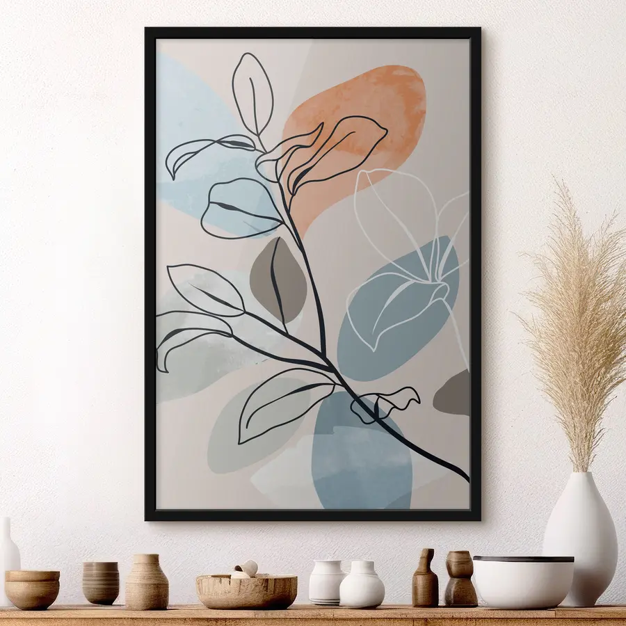 Fototapetes Stilīga līniju māksla ar krāsainām formām f36817