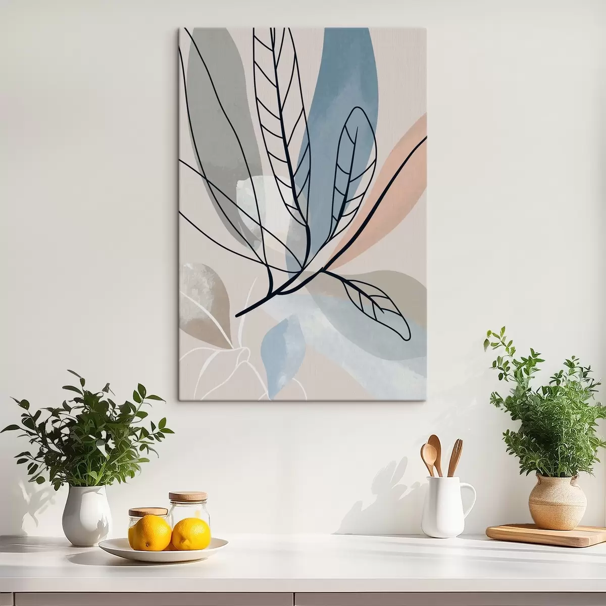 Glezna Elegantas lapas maigās krāsās s37053