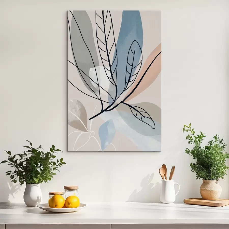 Glezna Elegantas lapas maigās krāsās s37053