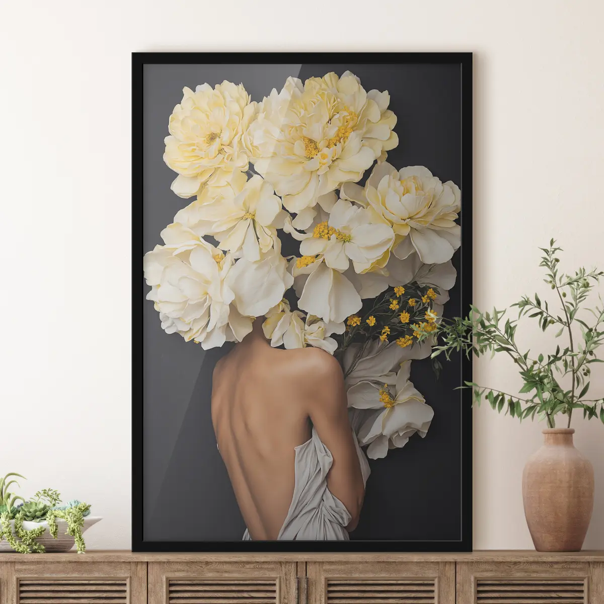 Plakāts Ziedu elegance maigā apskāvienā f37162