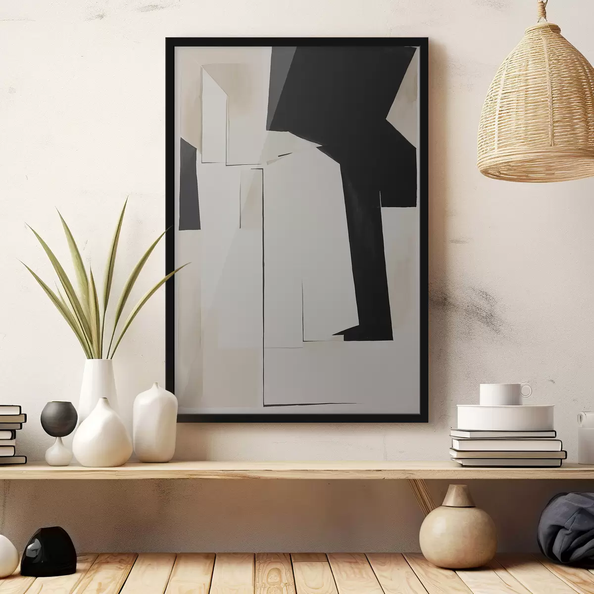 Plakāts Abstraktas formas pieklusinātos toņos f37169