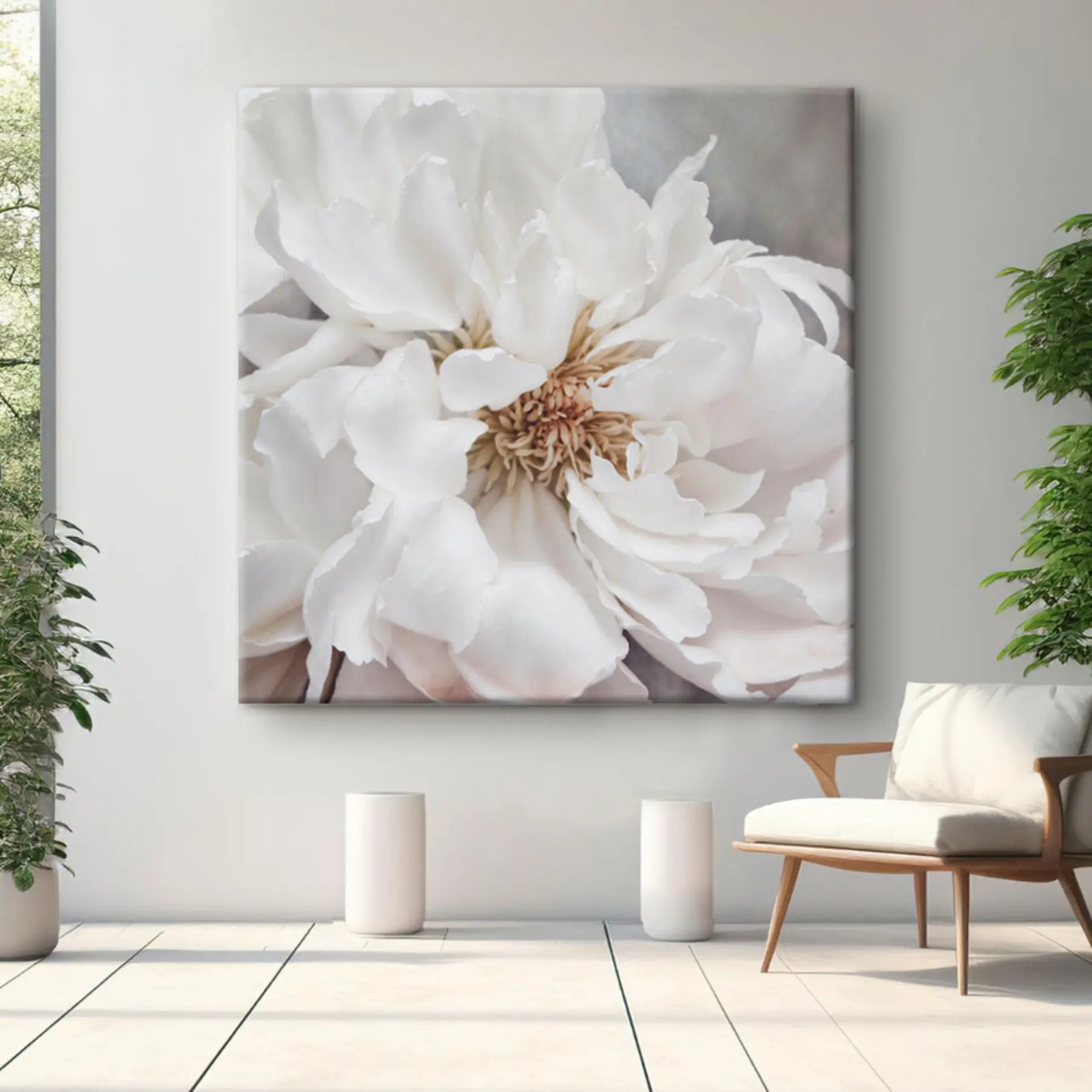 Fototapetes Elegants balts zieds maigā gaismā s37161