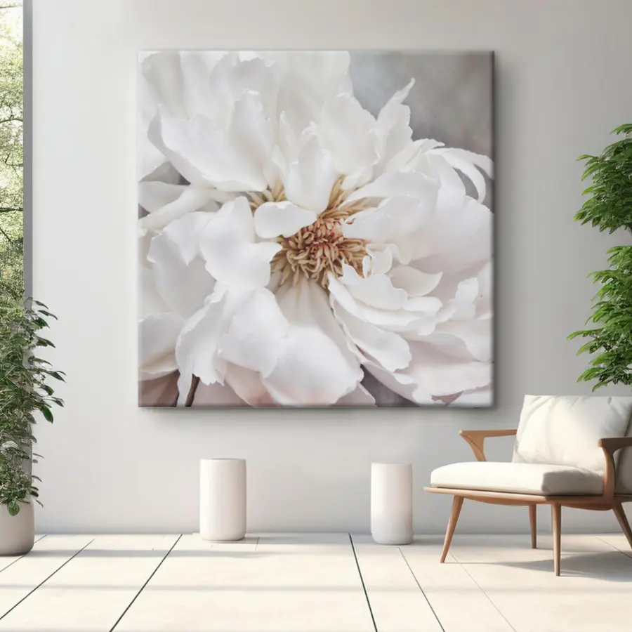 Glezna Elegants balts zieds maigā gaismā s37161