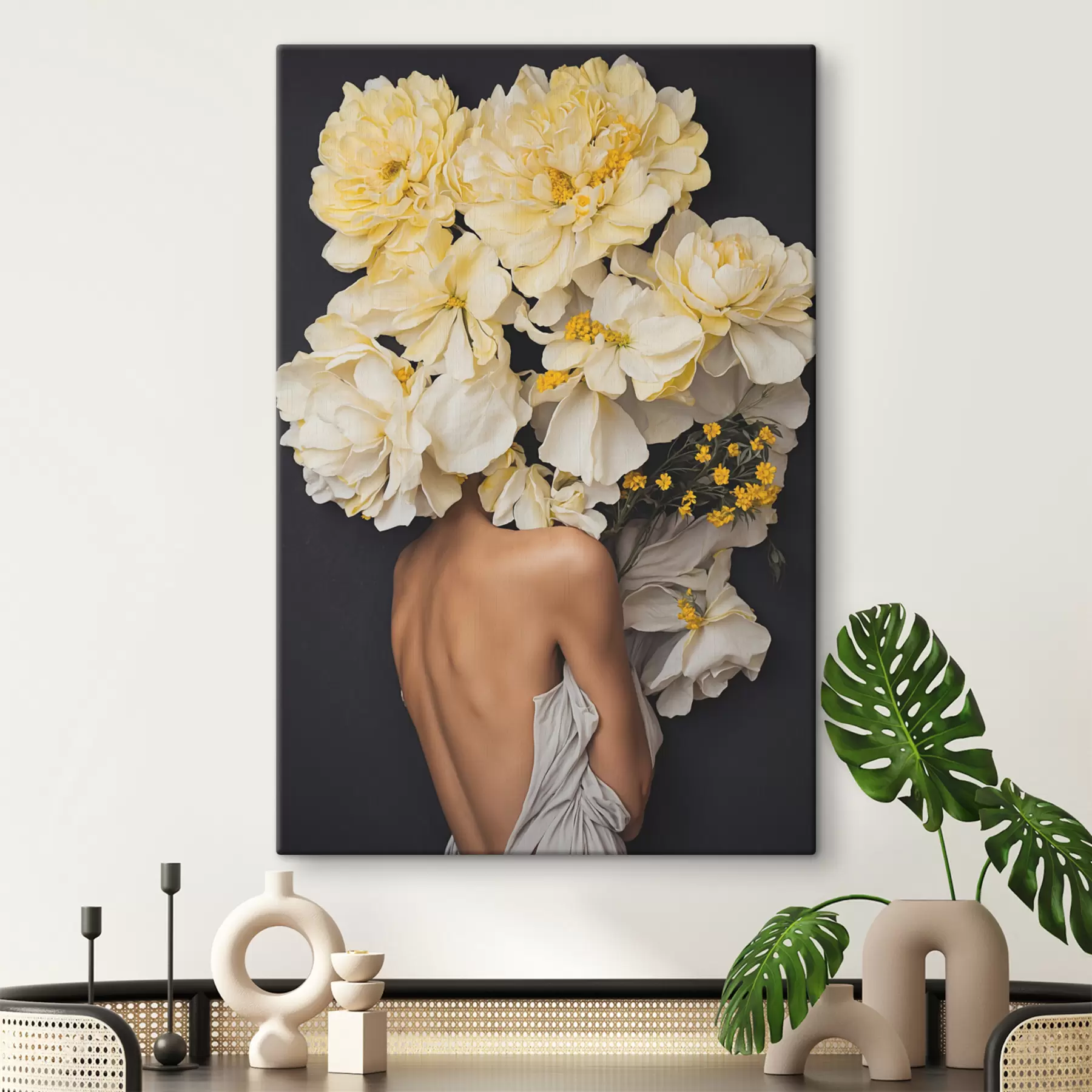 Glezna Ziedu skaistums, kas ietver mierīgus mirkļus s37162