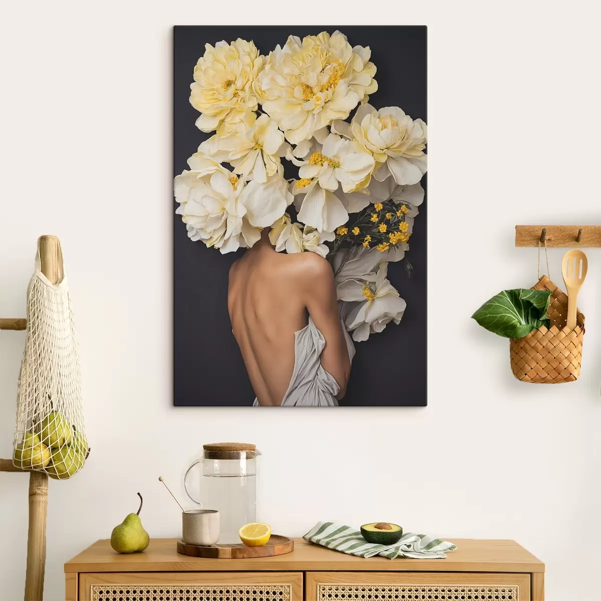 Glezna Ziedu skaistums, kas ietver mierīgus mirkļus s37162