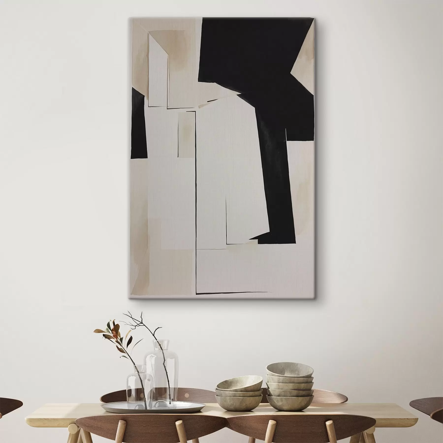 Glezna Abstraktas formas kontrastējošos toņos s37169