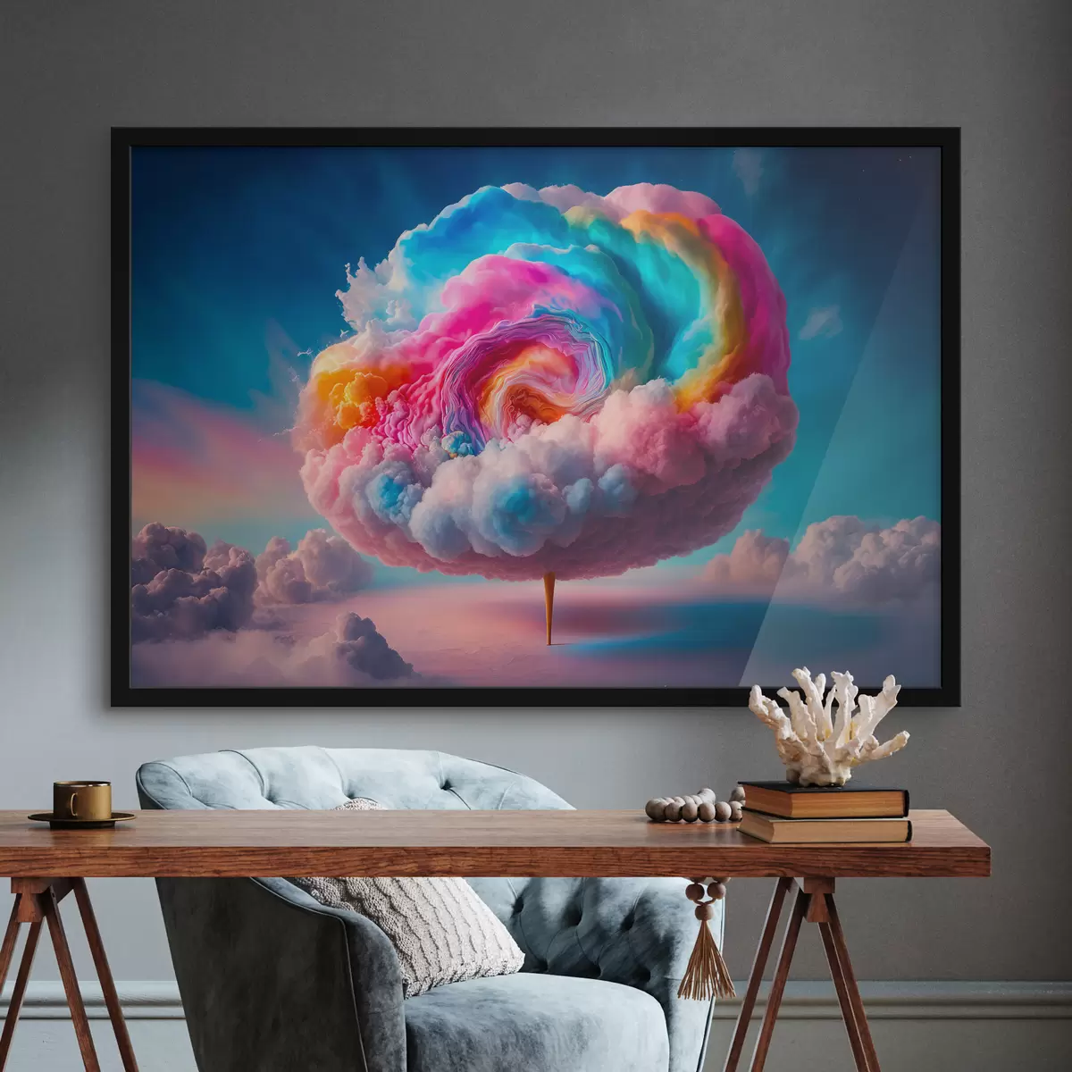 Plakāts Spilgti mākoņi virpuļo debesīs f36698