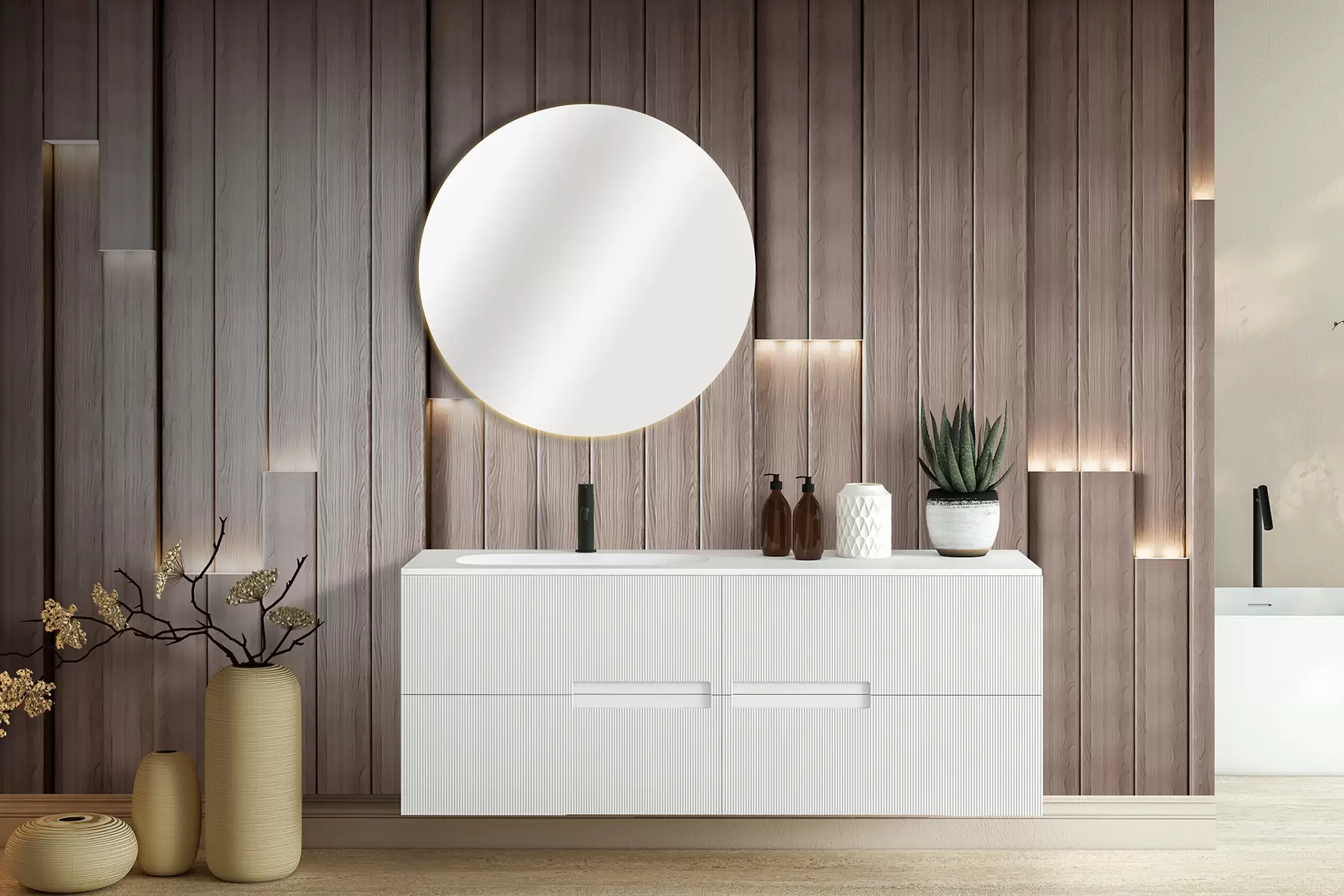 Fototapetes Klasiskie koka paneļi ar 3D apgaismojumu u99321