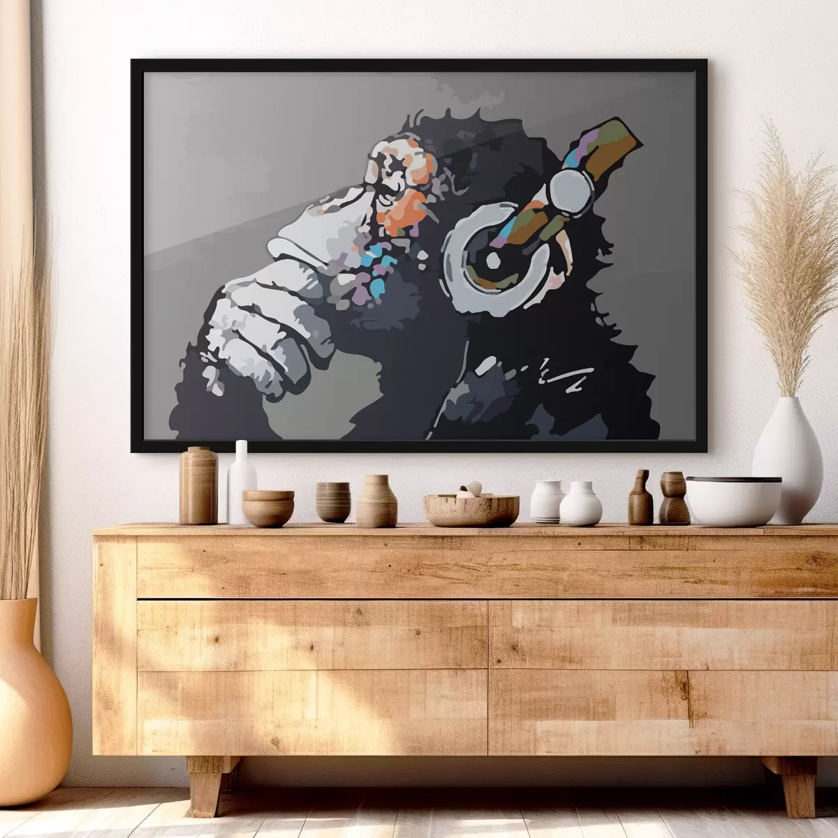 Plakāts Dziļi domājot ar austiņām f37269