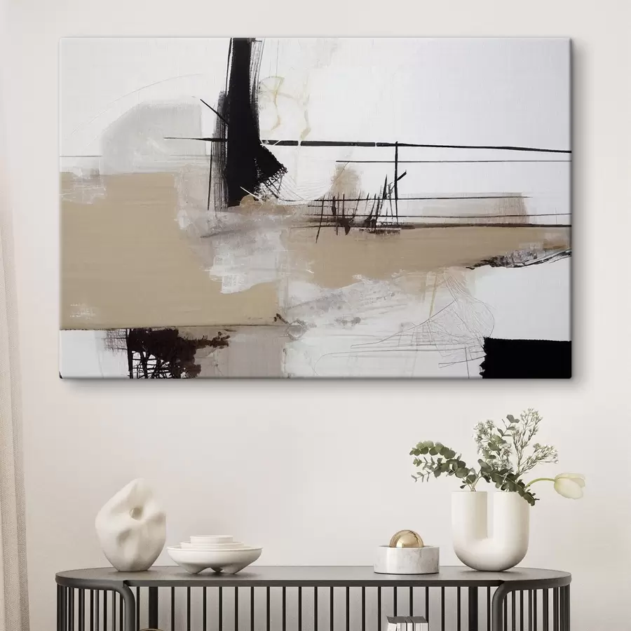 Glezna Abstraktas formas neitrālos toņos s37067