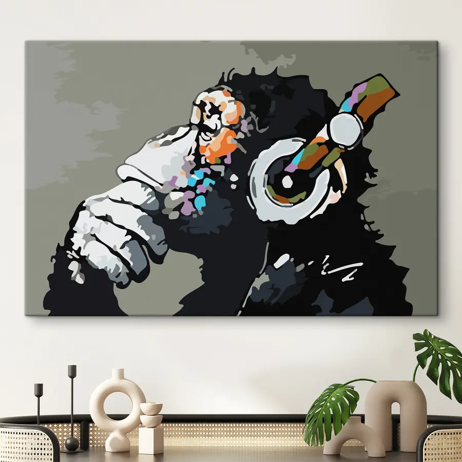 Glezna Domājot dziļi, klausoties melodijas s37269