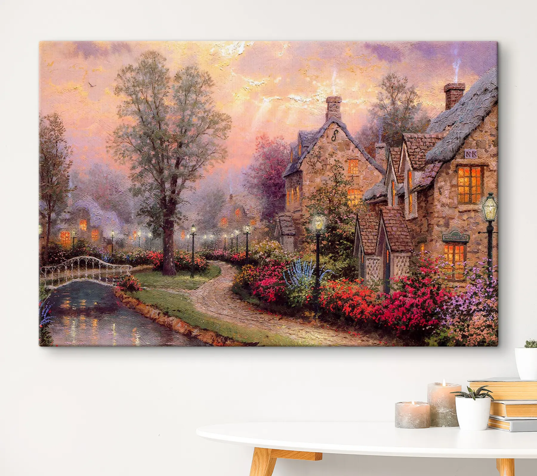 Fototapetes Burvīgs ciemats krēslas laikā, mierīga atmosfēra s19091