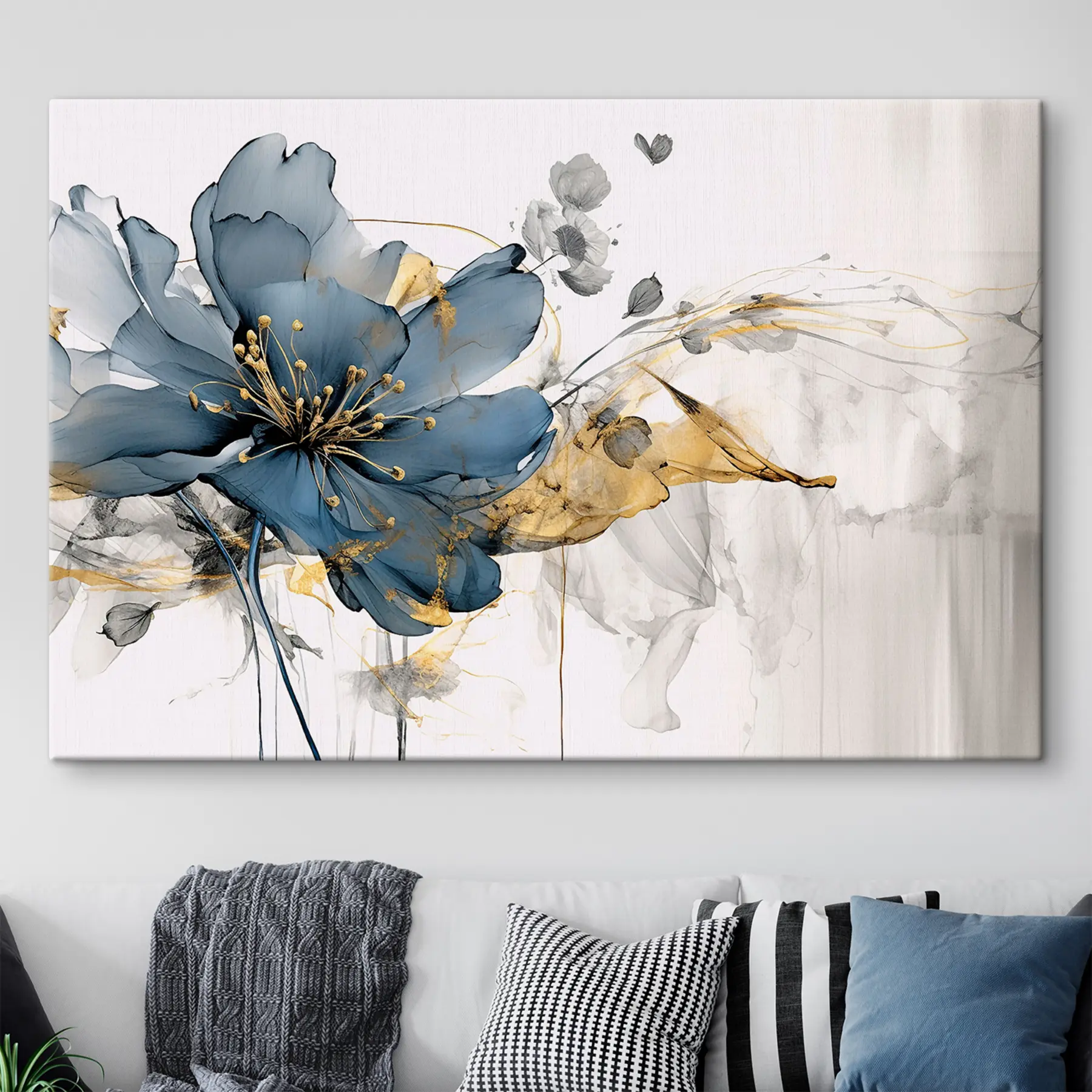 Glezna Elegants ziedu mākslas darbs maigās krāsās s35527