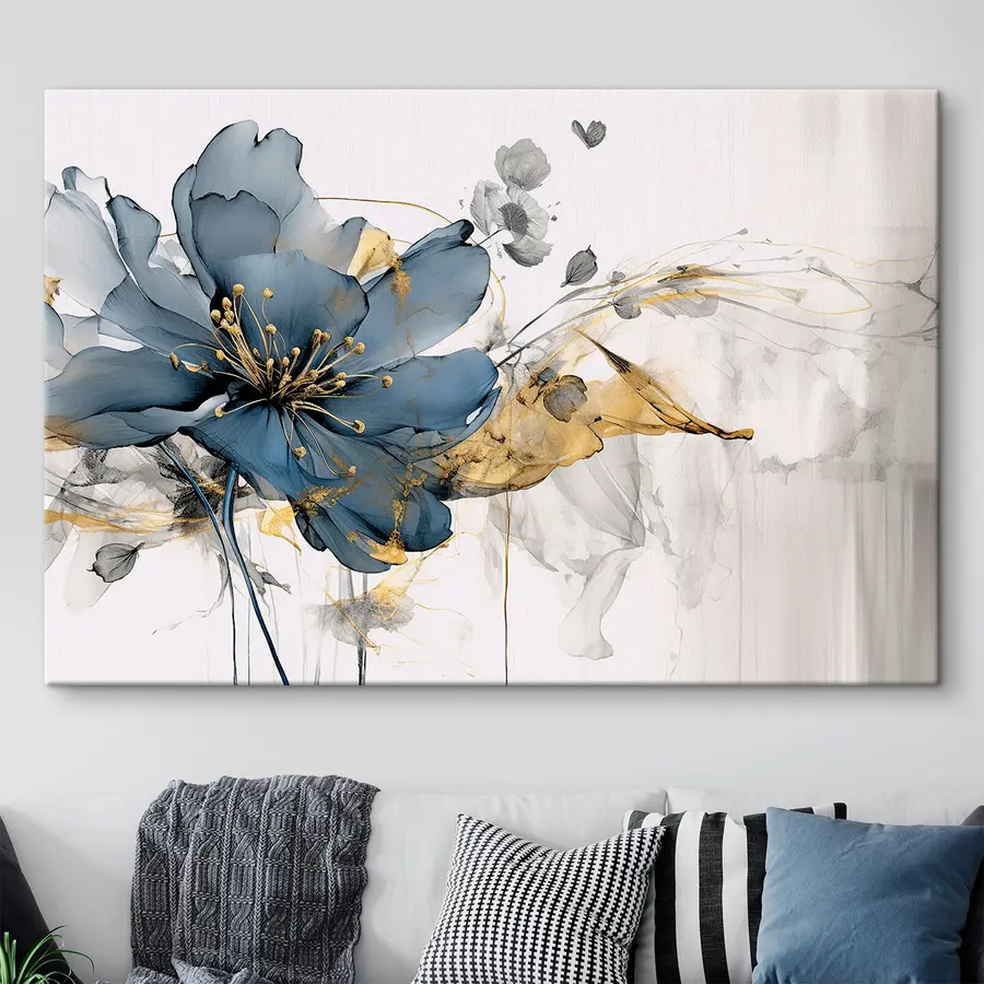 Glezna Elegants ziedu mākslas darbs maigās krāsās s35527