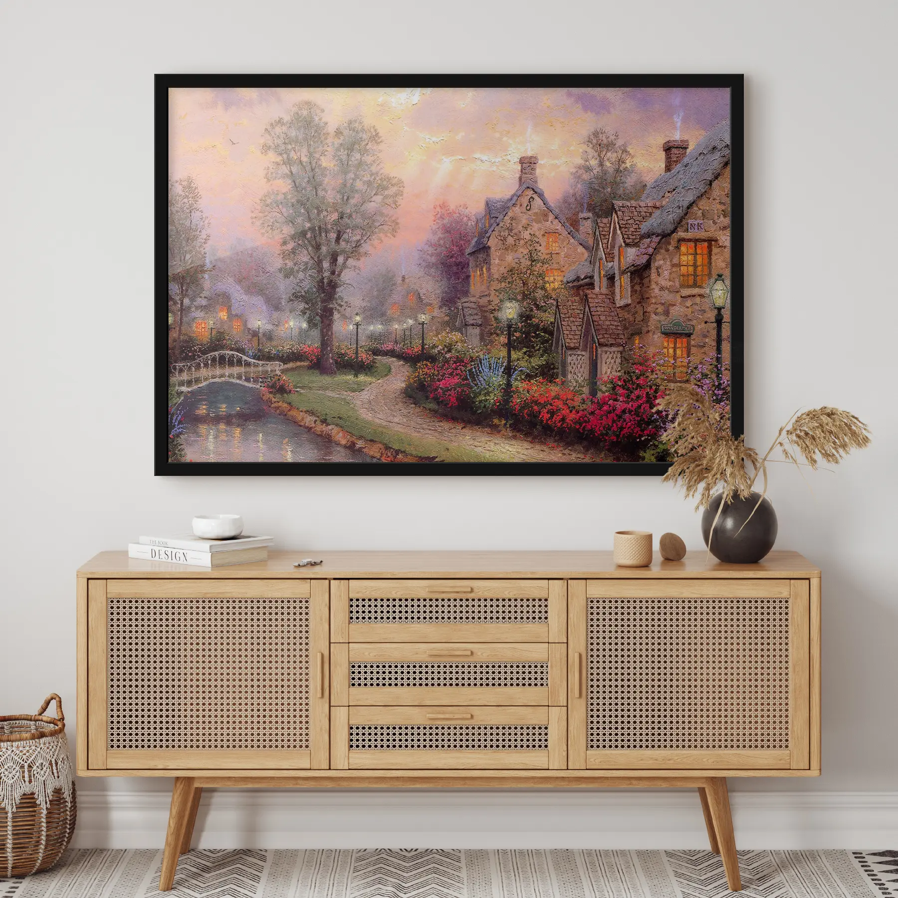 Fototapetes Burvīgs ciemats zem pasteļkrāsas debesīm f19091